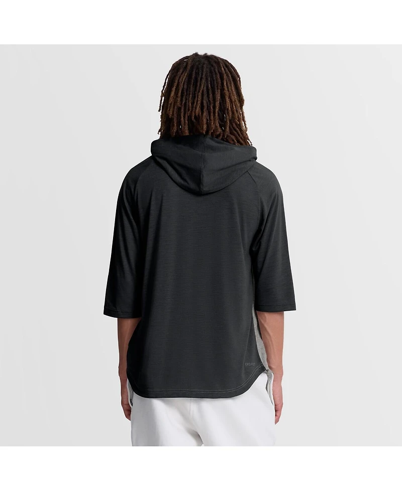 Nike Men's Black San Francisco Giants Authentic Collection Flux Dri-fit Raglan 3/4-Sleeve Hooded T-Shirt