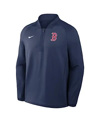 Nike Men's Navy Boston Red Sox Authentic Collection Dri-fit Raglan Half-Zip Pullover