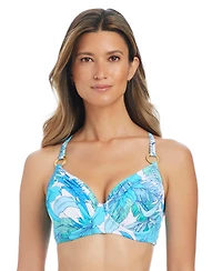 Bleu by Rod Beattie Women's Riviera Retreat Over-The-Shoulder Swim Bikini Top