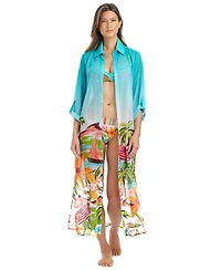 Bleu by Rod Beattie Women's Ciao Long Cover-Up Swim Shirt Dress