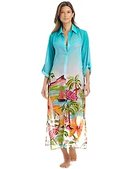 Bleu by Rod Beattie Women's Ciao Long Cover-Up Swim Shirt Dress