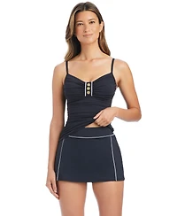 Bleu by Rod Beattie Women's Button-Detail Swim Tankini Top