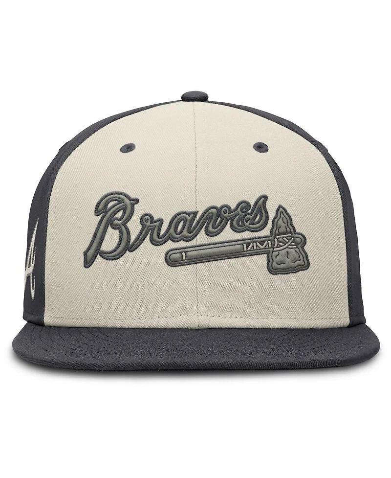 Nike Men's Cream Atlanta Braves Dri-fit True Fitted Hat