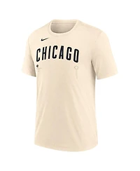 Nike Men's Natural Chicago Cubs Wordmark Tri-Blend T-Shirt