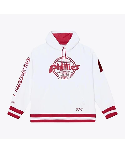 Mitchell & Ness Men's White Philadelphia Phillies Cooperstown Collection Fleece Hoodie