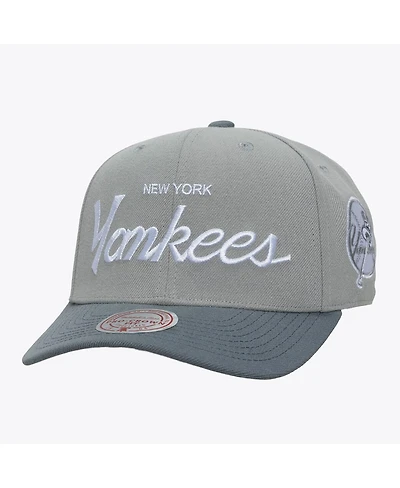 Mitchell & Ness Men's Gray New York Yankees Thunderstorm Head Coach Pro-Crown Adjustable Hat