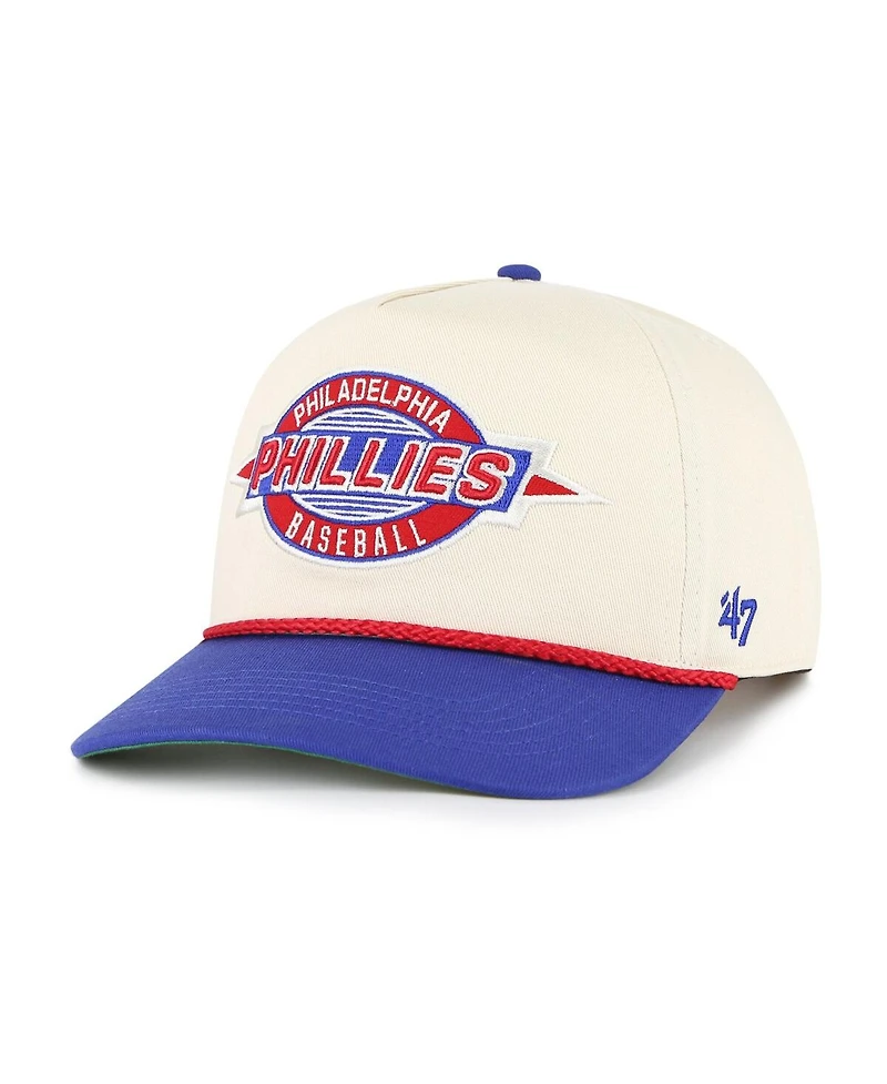 '47 Brand Big Boys and Girls Natural/Royal Philadelphia Phillies Frame Out Hitch Adjustable Hat
