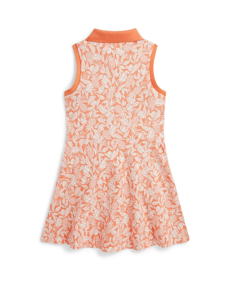 Polo Ralph Lauren Girls' 2T-6X Pineapple Faux-Wrap Mesh Dress