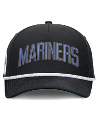 Nike Men's Black Seattle Mariners Cooperstown Collection Rise Adjustable Hat