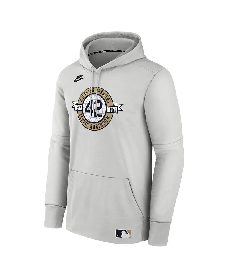 Nike Men's Cream Brooklyn Dodgers Authentic Collection 2026 Jackie Robinson Day Therma-fit Hoodie