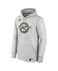 Nike Men's Cream Brooklyn Dodgers Authentic Collection 2026 Jackie Robinson Day Therma-fit Hoodie