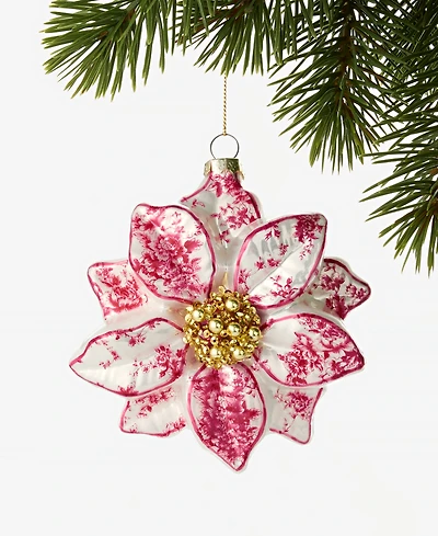 Holiday Lane Holiday Toile Flower Ornament, Macy's Exclusive