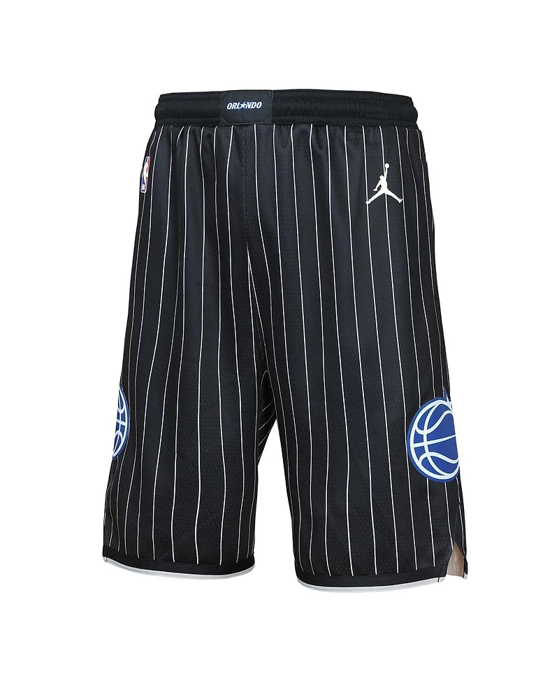 Jordan Big Boys and Girls Black Orlando Magic Authentic Statement Edition Swingman Shorts