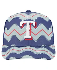 New Era Men's Denim/Royal Texas Rangers Aztec Denim 9SEVENTY Adjustable Hat