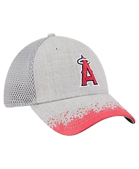 New Era Men's Gray Los Angeles Angels Visor Paint Splatter 39THIRTY Flex Hat