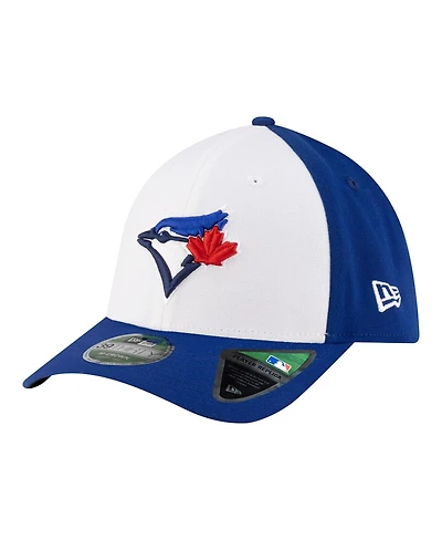 New Era Men's White/Royal Toronto Blue Jays Player Replica 39THIRTY M-Crown Flex Hat
