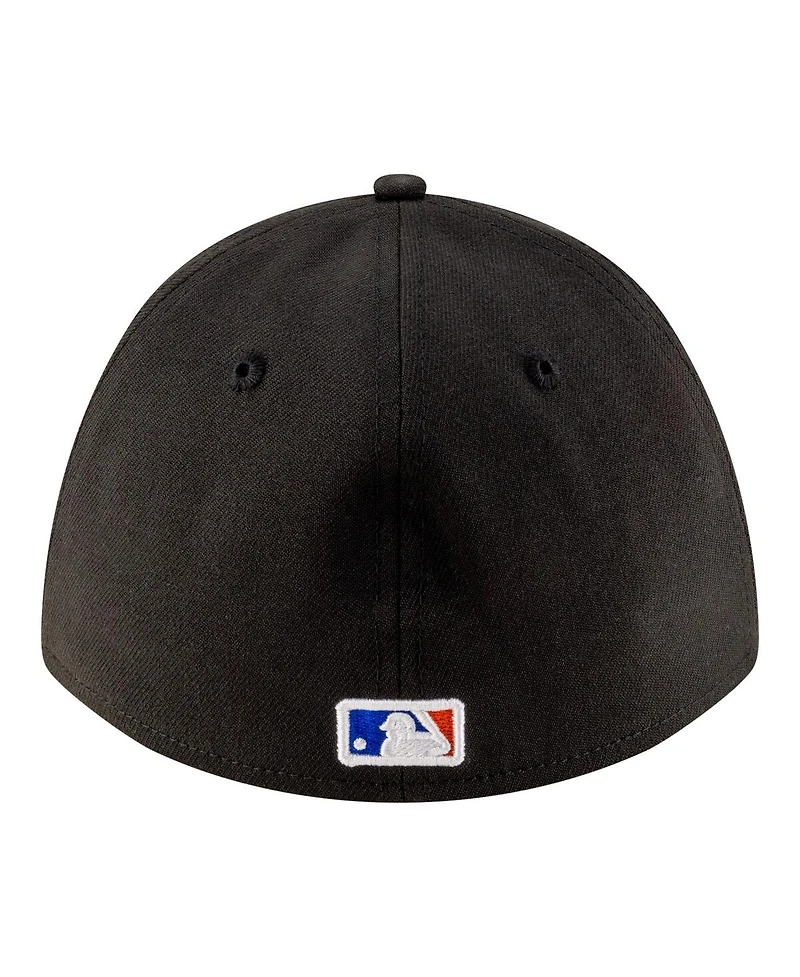New Era Men's Black York Mets Alternate Player Replica 39THIRTY M-Crown Flex Hat