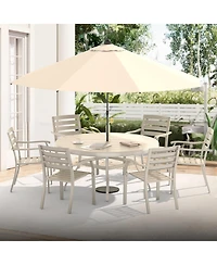 Mondawe 2-Piece Outdoor Dining Chair Set, Heavy-Duty Iron Frame with E-Coating, All-Weather Patio Chairs, Sandstone