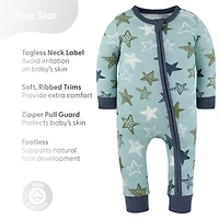 The Peanutshell Toddler Boys Dino Star Cotton Footless Pajamas for Boys, 2 Pack