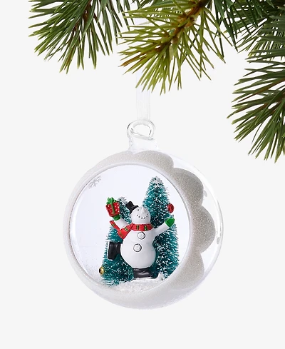 Holiday Lane Christmas Cheer Snowman Half-Ball Ornament, Macy's Exclusive