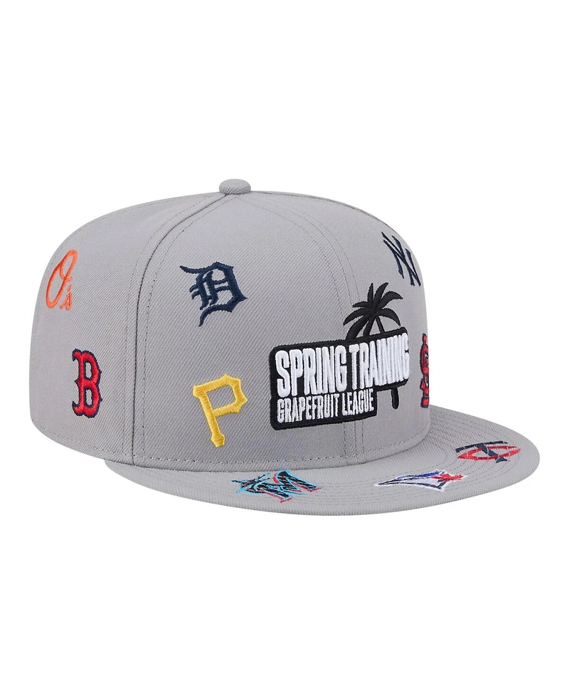 New Era Men's Gray 2026 Spring Training Grapefruit League Scattered 9FIFTY Adjustable Hat