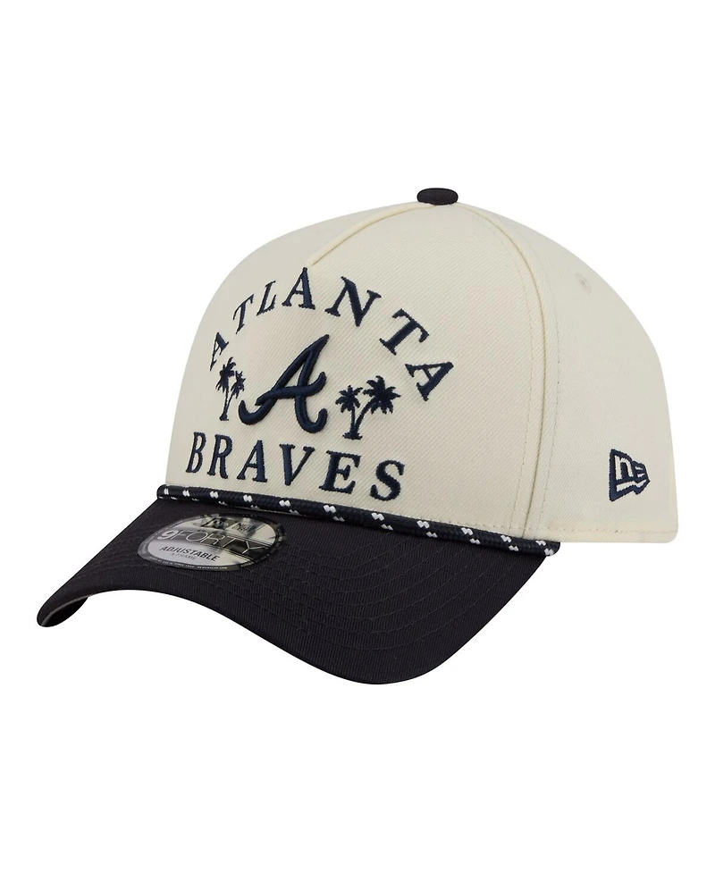 New Era Men's Cream Atlanta Braves 2026 Spring Training Fan Pack Rope A-Frame 9FORTY Adjustable Hat