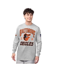 Starter Men's 2-Pack Heather Gray/Orange Baltimore Orioles Long Sleeve Short T-Shirt Set