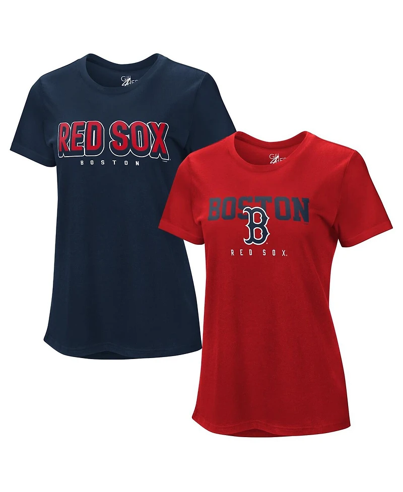 G-iii 4Her by Carl Banks Women's Navy/Red Boston Red Sox Two T-Shirt Combo Pack