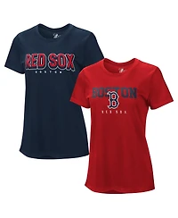 G-iii 4Her by Carl Banks Women's Navy/Red Boston Red Sox Two T-Shirt Combo Pack