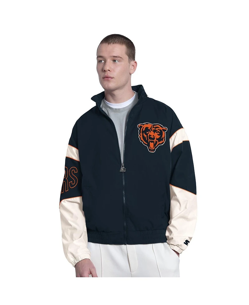 Starter Men's Navy Chicago Bears The Gust Full-Zip Hoodie