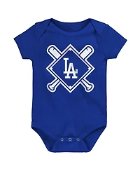 Outerstuff Newborn 3-Pack Los Angeles Dodgers Home Plate Creeper Set