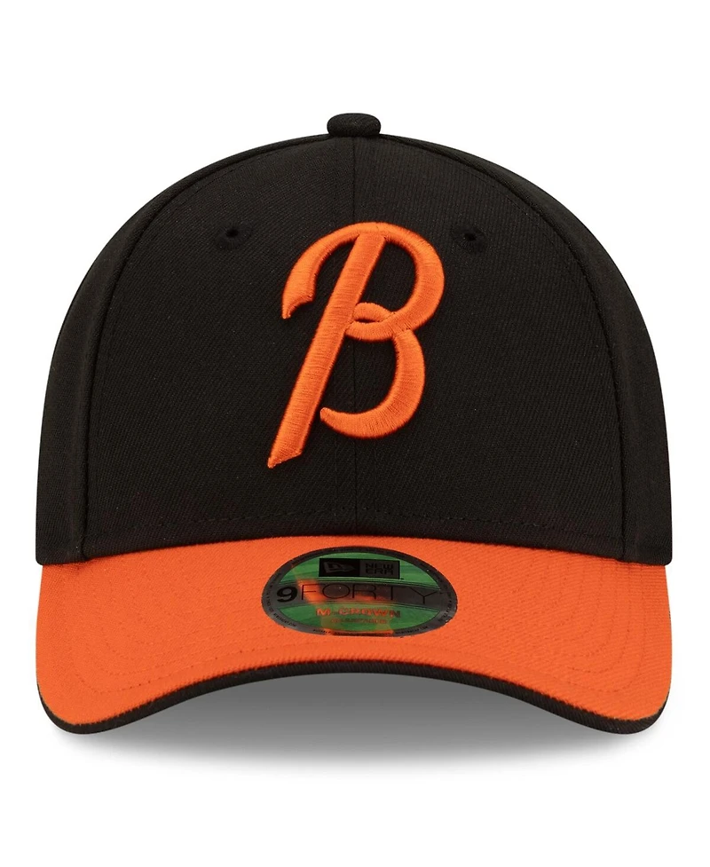 New Era Men's Black/Orange Baltimore Orioles Player Replica 9FORTY Adjustable Hat