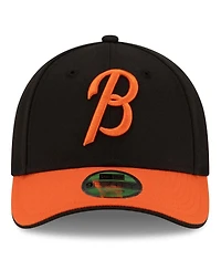 New Era Men's Black/Orange Baltimore Orioles Player Replica 9FORTY Adjustable Hat