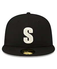 New Era Men's Black Seattle Mariners Authentic Collection 59FIFTY Fitted Hat