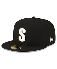 New Era Men's Black Seattle Mariners Authentic Collection 59FIFTY Fitted Hat