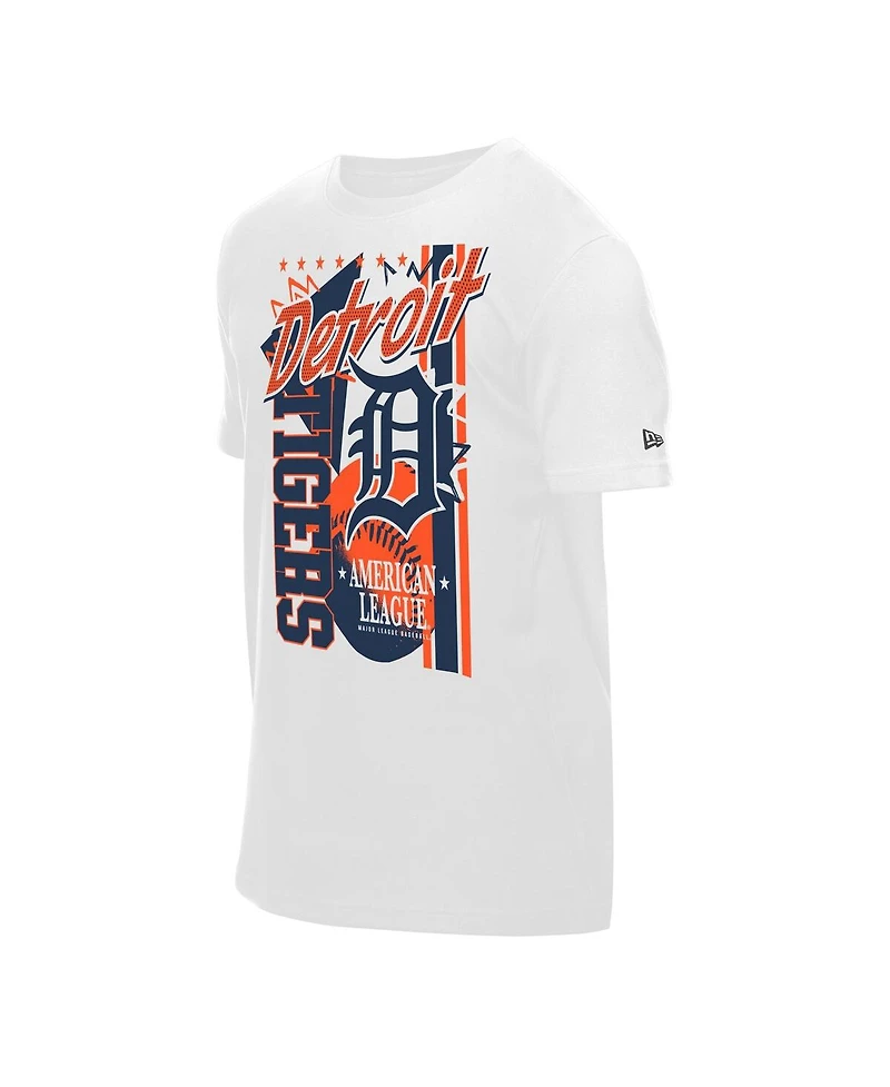 New Era Men's White Detroit Tigers Big Graphic Domestic T-Shirt