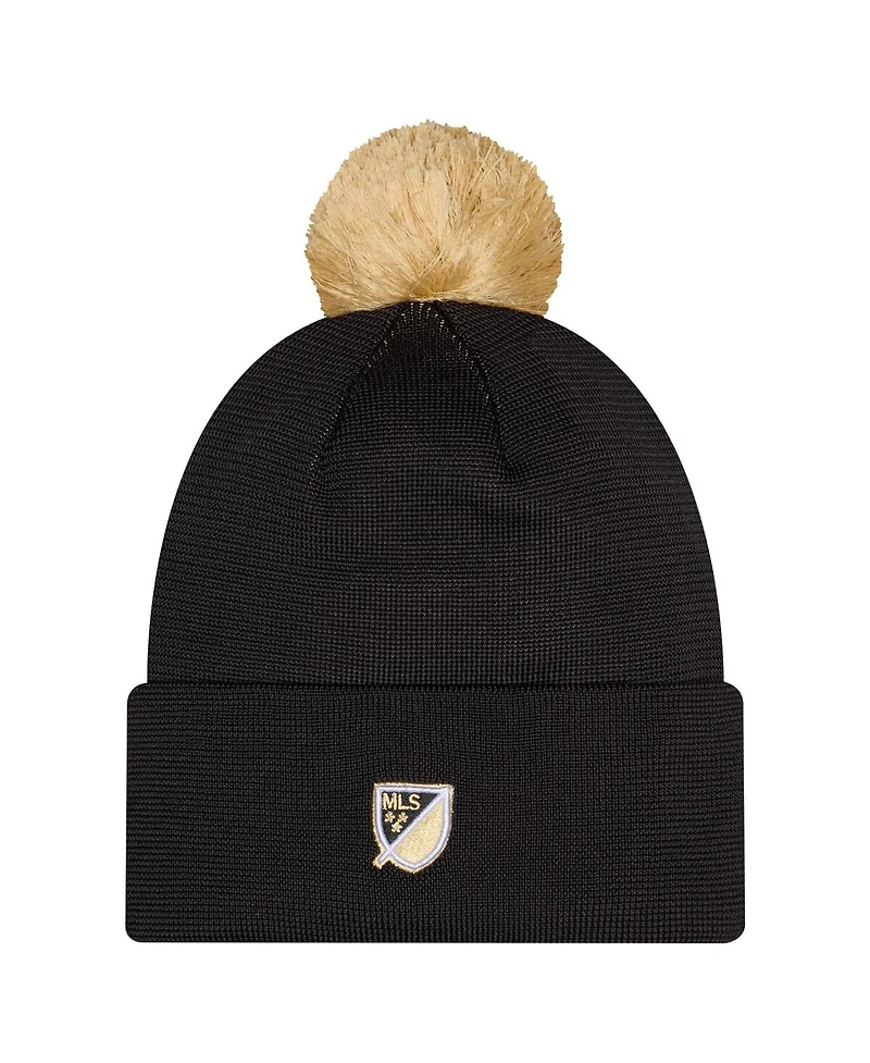 New Era Men's Black Lafc 2026 Jersey Hook Cuffed with Pom Knit Hat