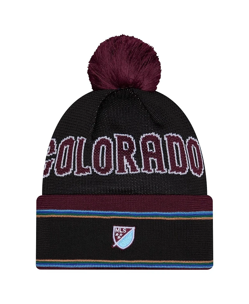 New Era Men's Black Colorado Rapids 2026 Jersey Hook Cuffed Pom Knit Hat