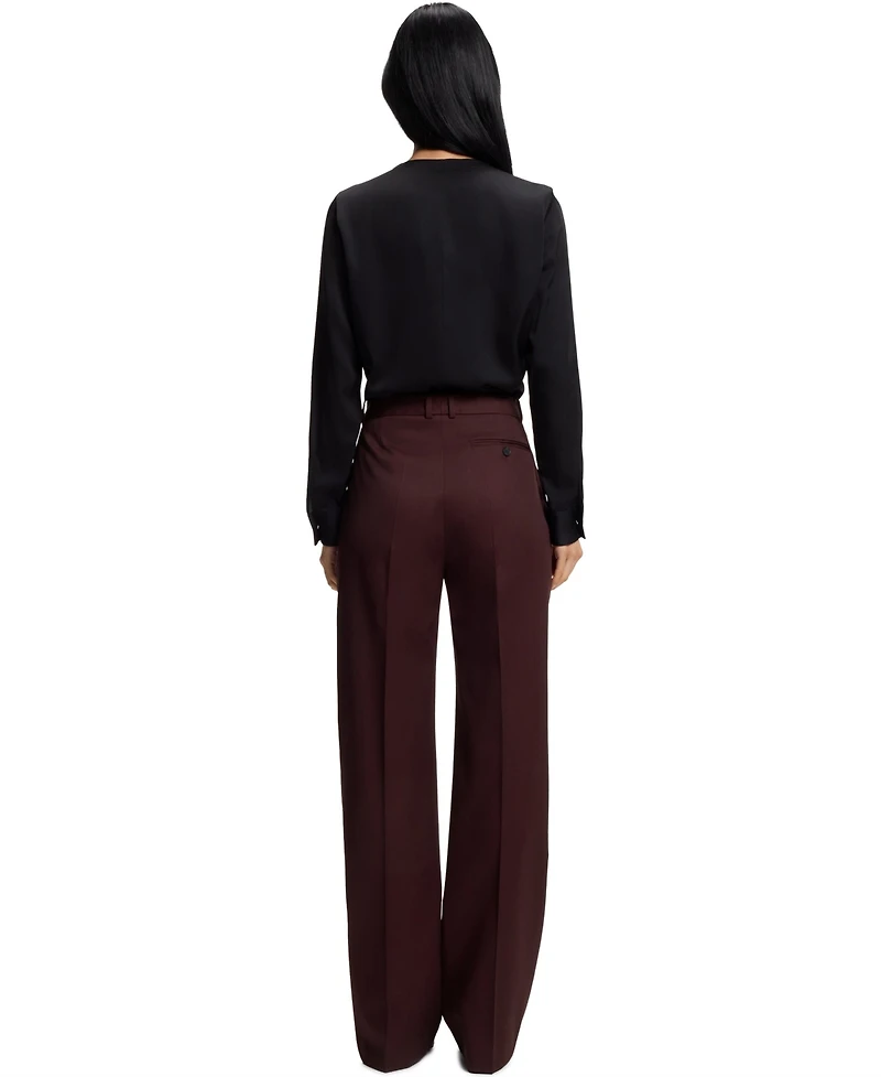 Boss by Hugo Boss Women's Virgin-Wool Twill Regular-Fit Pants