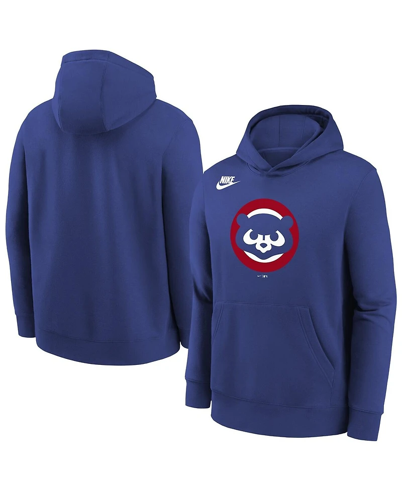 Nike Big Boys and Girls Rush Blue Chicago Cubs Club Fleece Hoodie