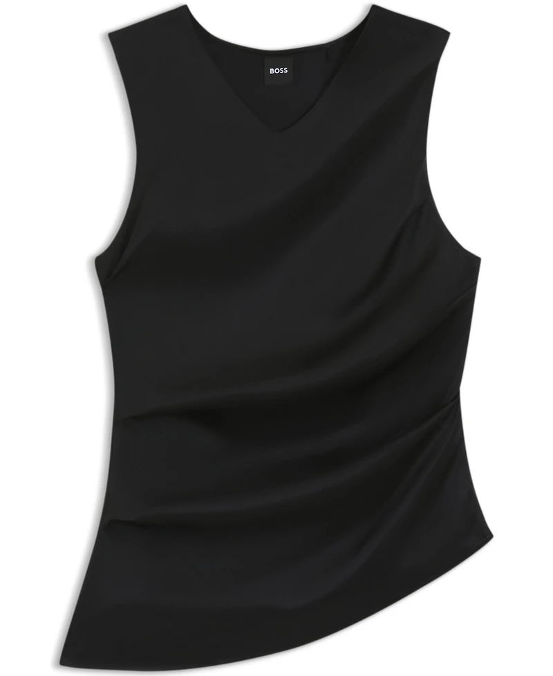 Boss by Hugo Boss Women's Stretch-Silk Asymmetric-Hem Top