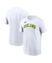 Nike Men's White Oakland Athletics Cooperstown Collection Wordmark T-Shirt
