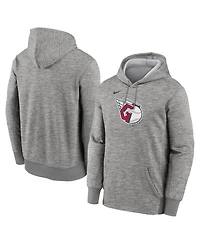 Nike Men's Heather Gray Cleveland Guardians Primary Logo Therma Hoodie