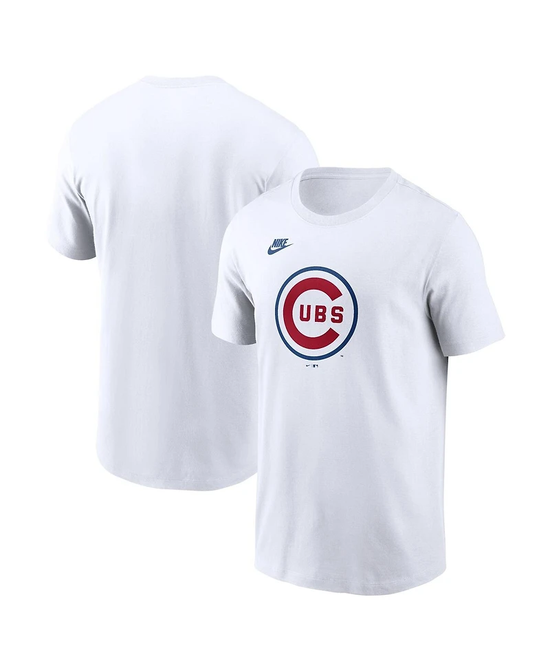 Nike Men's White Chicago Cubs Cooperstown Collection Logo T-Shirt