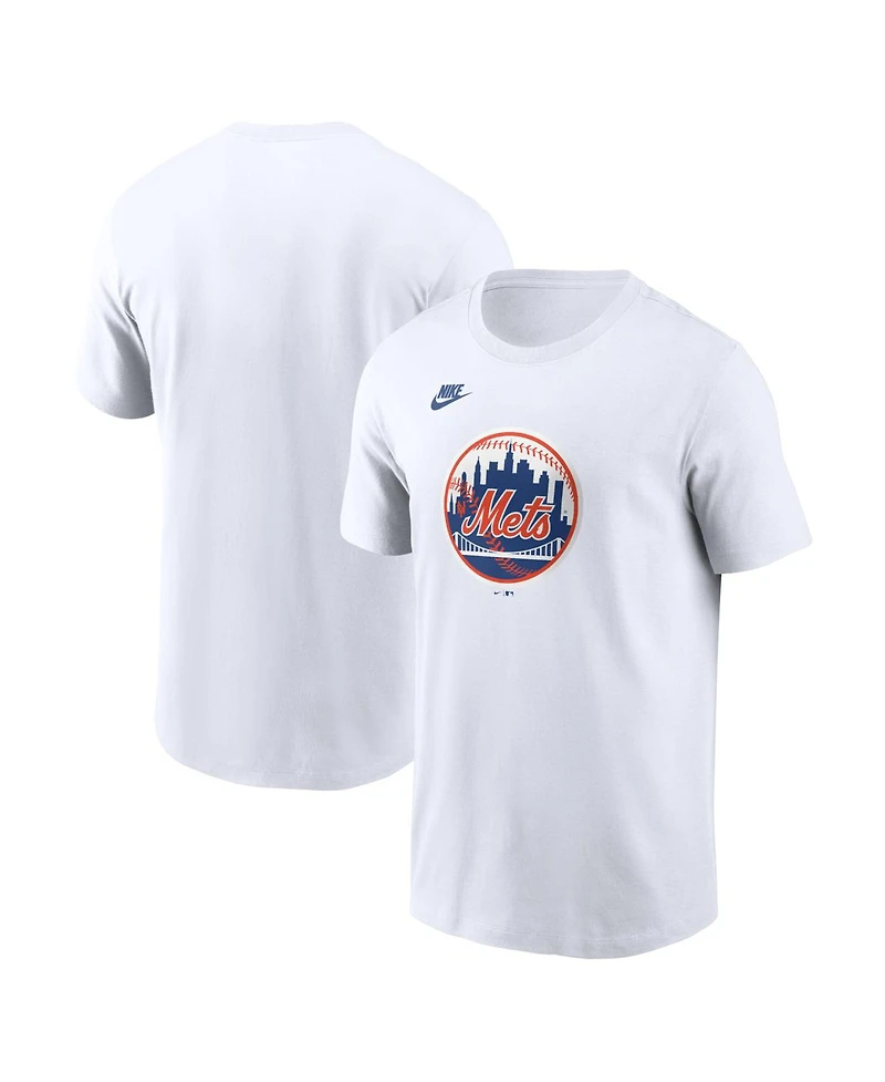 Nike Men's White New York Mets Cooperstown Collection Logo T-Shirt