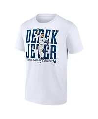 Fanatics Men's Derek Jeter White New York Yankees Cooperstown Collection Player T-Shirt
