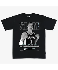 Slam Men's and Women's Victor Wembanyama Black San Antonio Spurs Cover T-Shirt