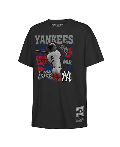 Mitchell & Ness Big Boys and Girls Derek Jeter Black New York Yankees Cooperstown Star Moment T-Shirt
