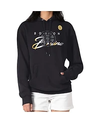 G-iii 4Her by Carl Banks Men's Black Boston Bruins Shadow Logo Fleece Pullover Hoodie
