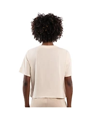 Starter Women's Cream Milwaukee Brewers Rhinestone Sprinkle Boxy Cropped T-Shirt